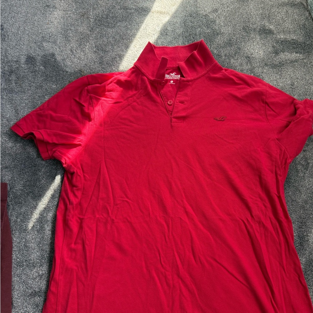 Hollister Red Polo Shirt Classic Short Sleeve